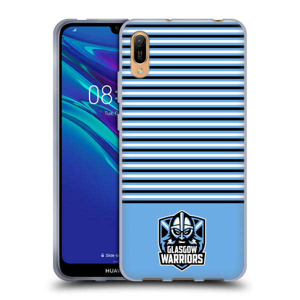 Glasgow Warriors Logo Stripes Blue 2 Soft Gel Case for Huawei Y6 Pro (2019)