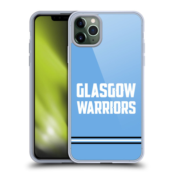 Glasgow Warriors Logo Text Type Blue Soft Gel Case for Apple iPhone 11 Pro Max