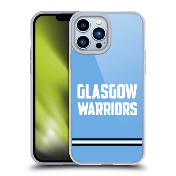 Glasgow Warriors Logo Text Type Blue Soft Gel Case for Apple iPhone 13 Pro Max