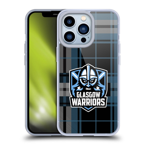 Glasgow Warriors Logo Tartan Soft Gel Case for Apple iPhone 13 Pro