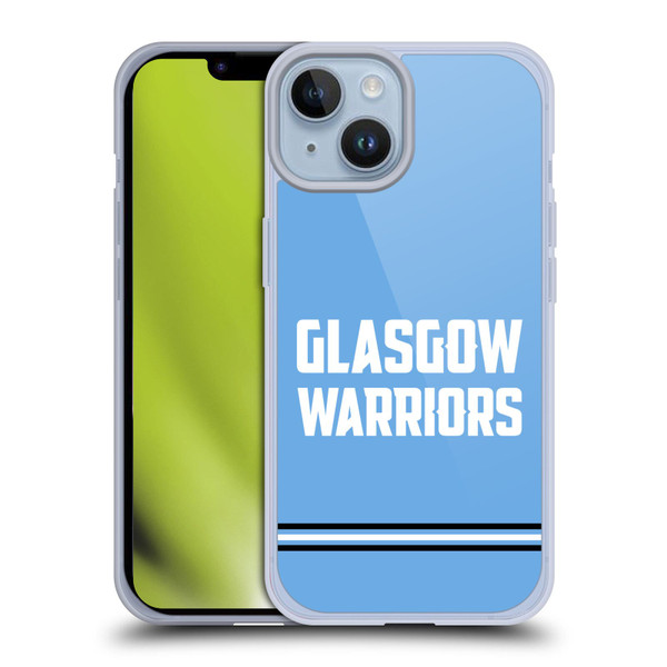Glasgow Warriors Logo Text Type Blue Soft Gel Case for Apple iPhone 14