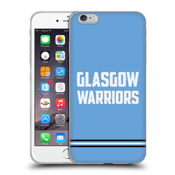 Glasgow Warriors Logo Text Type Blue Soft Gel Case for Apple iPhone 6 Plus / iPhone 6s Plus