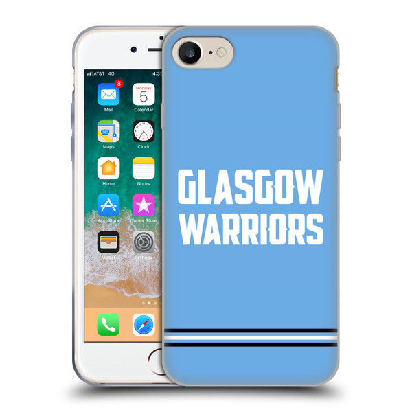 Glasgow Warriors Logo Text Type Blue Soft Gel Case for Apple iPhone 7 / 8 / SE 2020 & 2022