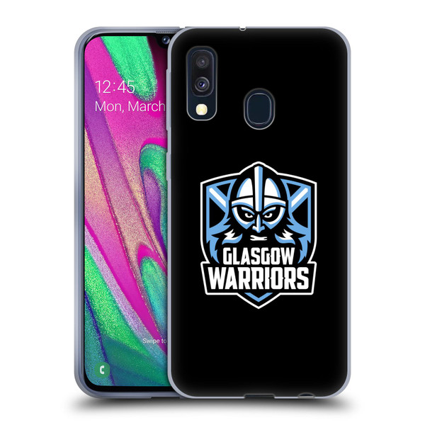 Glasgow Warriors Logo Plain Black Soft Gel Case for Samsung Galaxy A40 (2019)