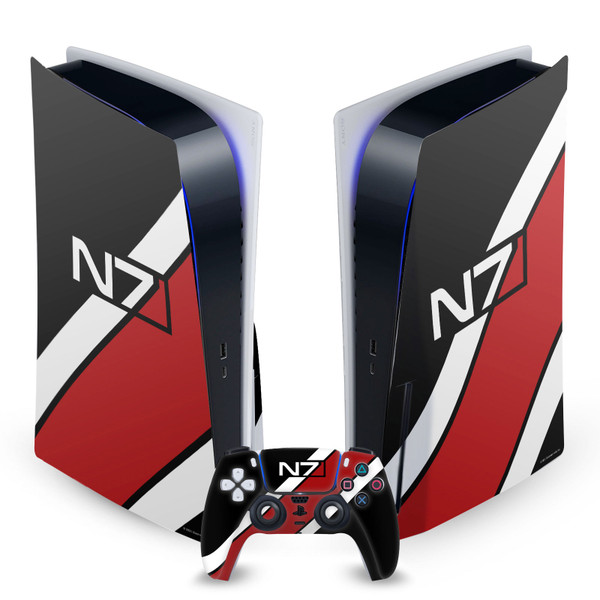 EA Bioware Mass Effect Graphics N7 Logo Stripes Vinyl Sticker Skin Decal Cover for Sony PS5 Disc Edition Bundle
