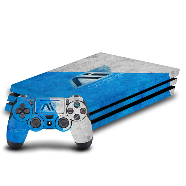 EA Bioware Mass Effect Andromeda Graphics Initiative Distressed Vinyl Sticker Skin Decal Cover for Sony PS4 Pro Bundle
