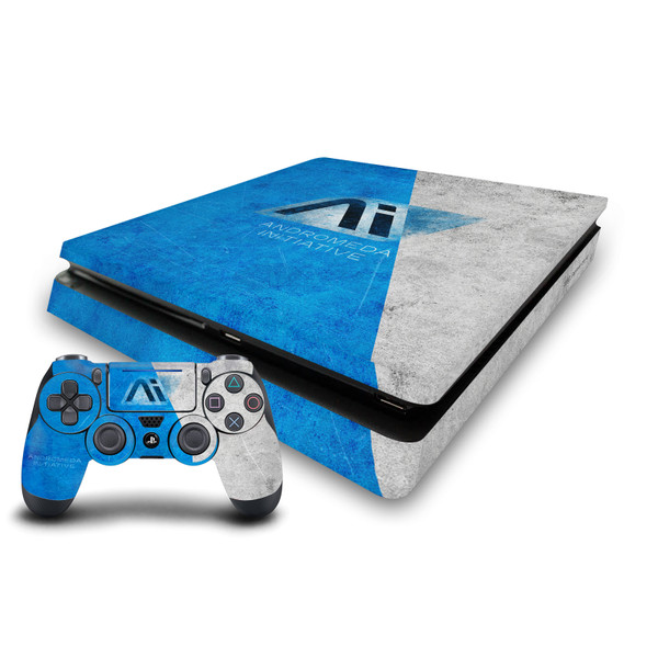 EA Bioware Mass Effect Andromeda Graphics Initiative Distressed Vinyl Sticker Skin Decal Cover for Sony PS4 Slim Console & Controller