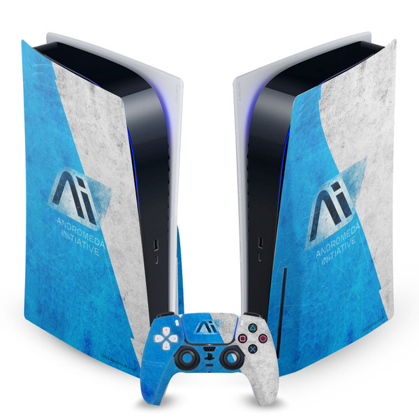 EA Bioware Mass Effect Andromeda Graphics Initiative Distressed Vinyl Sticker Skin Decal Cover for Sony PS5 Disc Edition Bundle