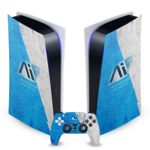 EA Bioware Mass Effect Andromeda Graphics Initiative Distressed Vinyl Sticker Skin Decal Cover for Sony PS5 Digital Edition Bundle