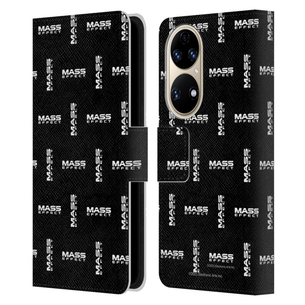 EA Bioware Mass Effect Graphics Logo Pattern Leather Book Wallet Case Cover For Huawei P50