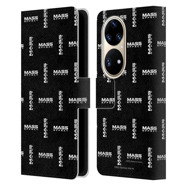 EA Bioware Mass Effect Graphics Logo Pattern Leather Book Wallet Case Cover For Huawei P50 Pro
