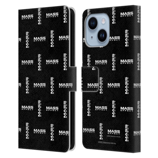 EA Bioware Mass Effect Graphics Logo Pattern Leather Book Wallet Case Cover For Apple iPhone 14 Plus