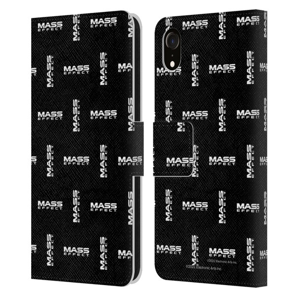 EA Bioware Mass Effect Graphics Logo Pattern Leather Book Wallet Case Cover For Apple iPhone XR