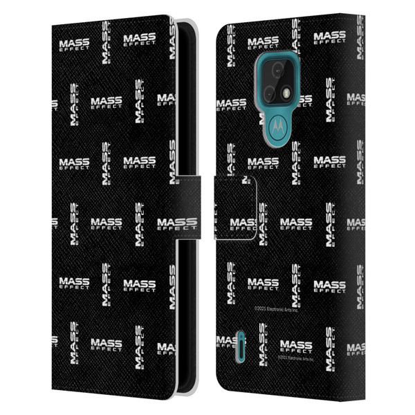 EA Bioware Mass Effect Graphics Logo Pattern Leather Book Wallet Case Cover For Motorola Moto E7