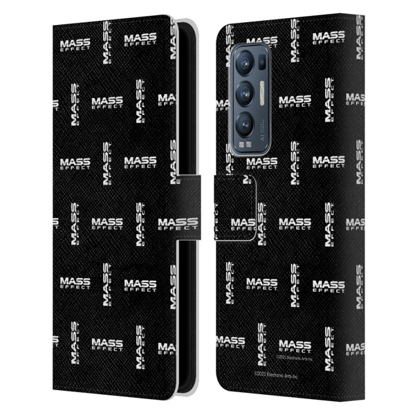 EA Bioware Mass Effect Graphics Logo Pattern Leather Book Wallet Case Cover For OPPO Find X3 Neo / Reno5 Pro+ 5G