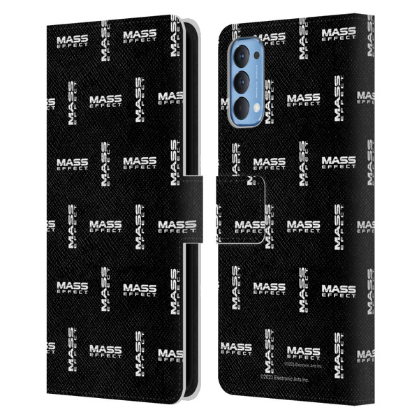 EA Bioware Mass Effect Graphics Logo Pattern Leather Book Wallet Case Cover For OPPO Reno 4 5G