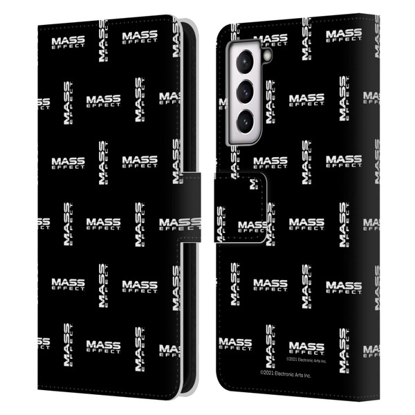 EA Bioware Mass Effect Graphics Logo Pattern Leather Book Wallet Case Cover For Samsung Galaxy S21 5G