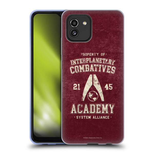 EA Bioware Mass Effect 3 Badges And Logos Interplanetary Combatives Soft Gel Case for Samsung Galaxy A03 (2021)