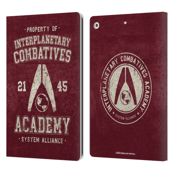 EA Bioware Mass Effect 3 Badges And Logos Interplanetary Combatives Leather Book Wallet Case Cover For Apple iPad 10.2 2019/2020/2021