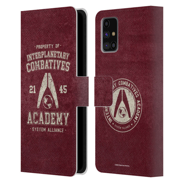 EA Bioware Mass Effect 3 Badges And Logos Interplanetary Combatives Leather Book Wallet Case Cover For Samsung Galaxy M31s (2020)