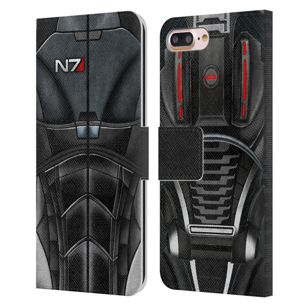 EA Bioware Mass Effect Armor Collection N7 Leather Book Wallet Case Cover For Apple iPhone 7 Plus / iPhone 8 Plus