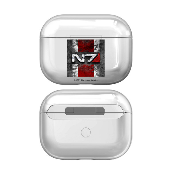 EA Bioware Mass Effect Graphics N7 Logo Distressed Clear Hard Crystal Cover Case for Apple AirPods Pro Charging Case