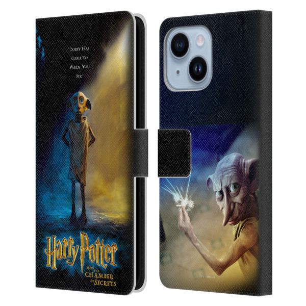 Harry Potter Chamber Of Secrets III Dobby Poster Leather Book Wallet Case Cover For Apple iPhone 14 Plus