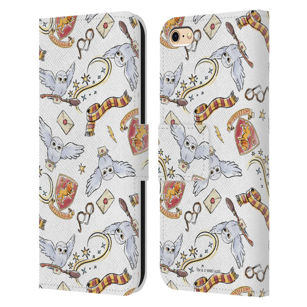 Harry Potter Deathly Hallows XIII Hedwig Owl Pattern Leather Book Wallet Case Cover For Apple iPhone 6 / iPhone 6s
