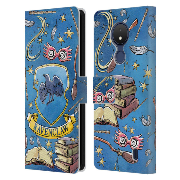 Harry Potter Deathly Hallows XIII Ravenclaw Pattern Leather Book Wallet Case Cover For Nokia C21