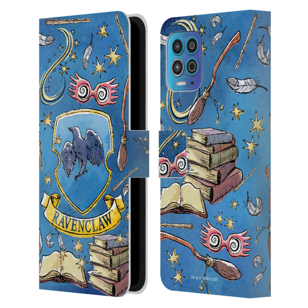 Harry Potter Deathly Hallows XIII Ravenclaw Pattern Leather Book Wallet Case Cover For Motorola Moto G100