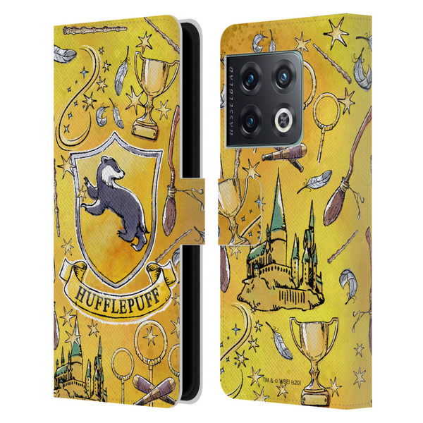Harry Potter Deathly Hallows XIII Hufflepuff Pattern Leather Book Wallet Case Cover For OnePlus 10 Pro