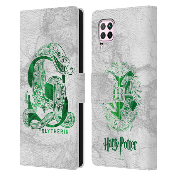 Harry Potter Deathly Hallows IX Slytherin Aguamenti Leather Book Wallet Case Cover For Huawei Nova 6 SE / P40 Lite