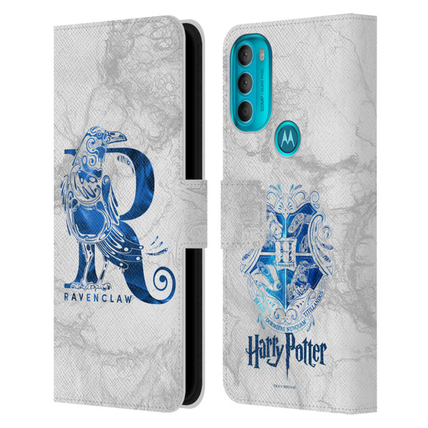 Harry Potter Deathly Hallows IX Ravenclaw Aguamenti Leather Book Wallet Case Cover For Motorola Moto G71 5G