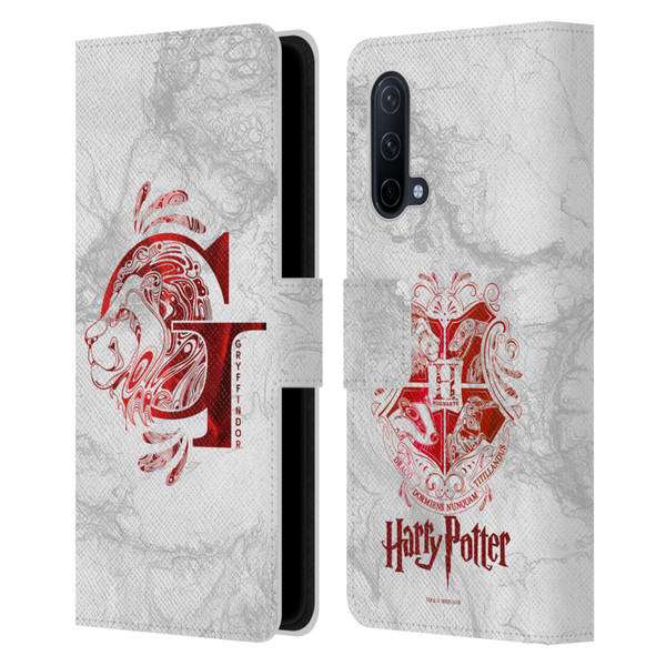 Harry Potter Deathly Hallows IX Gryffindor Aguamenti Leather Book Wallet Case Cover For OnePlus Nord CE 5G