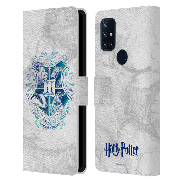 Harry Potter Deathly Hallows IX Hogwarts Aguamenti Leather Book Wallet Case Cover For OnePlus Nord N10 5G