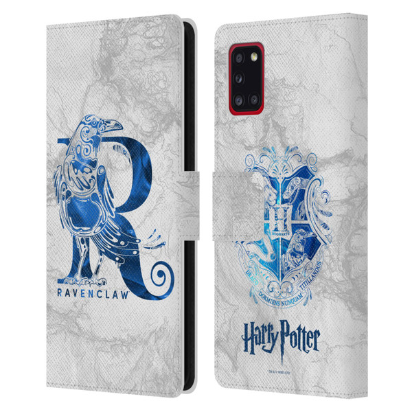Harry Potter Deathly Hallows IX Ravenclaw Aguamenti Leather Book Wallet Case Cover For Samsung Galaxy A31 (2020)