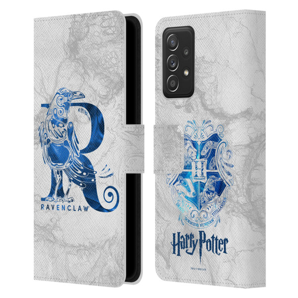 Harry Potter Deathly Hallows IX Ravenclaw Aguamenti Leather Book Wallet Case Cover For Samsung Galaxy A52 / A52s / 5G (2021)
