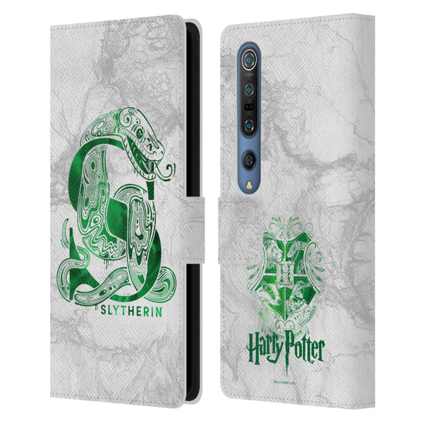 Harry Potter Deathly Hallows IX Slytherin Aguamenti Leather Book Wallet Case Cover For Xiaomi Mi 10 5G / Mi 10 Pro 5G