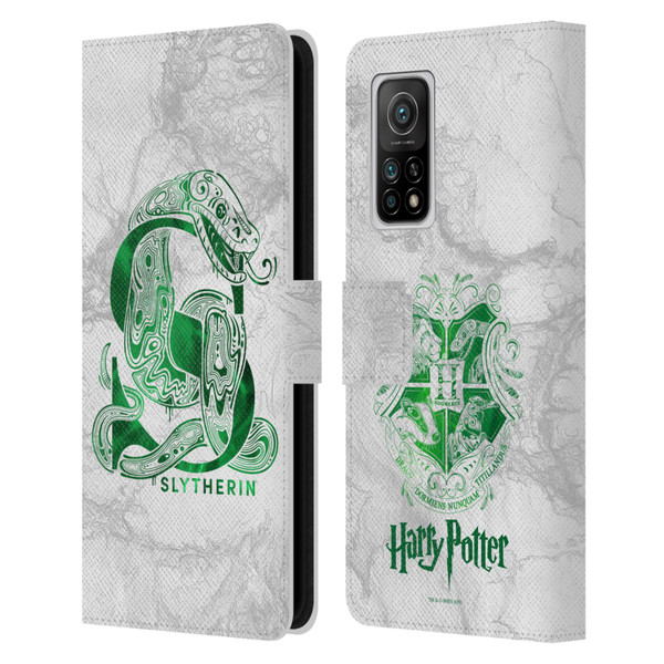 Harry Potter Deathly Hallows IX Slytherin Aguamenti Leather Book Wallet Case Cover For Xiaomi Mi 10T 5G