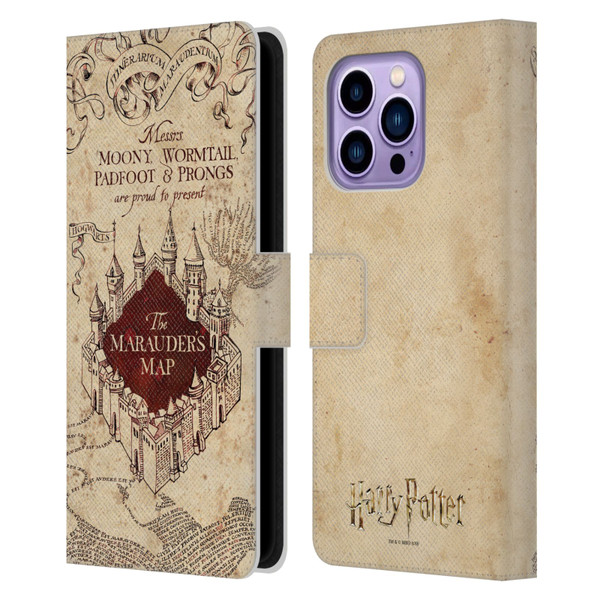 Harry Potter Prisoner Of Azkaban II The Marauder's Map Leather Book Wallet Case Cover For Apple iPhone 14 Pro Max