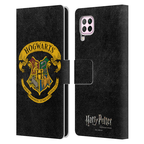 Harry Potter Sorcerer's Stone I Hogwarts Crest Leather Book Wallet Case Cover For Huawei Nova 6 SE / P40 Lite