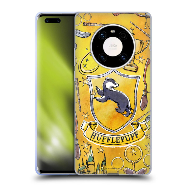 Harry Potter Deathly Hallows XIII Hufflepuff Pattern Soft Gel Case for Huawei Mate 40 Pro 5G