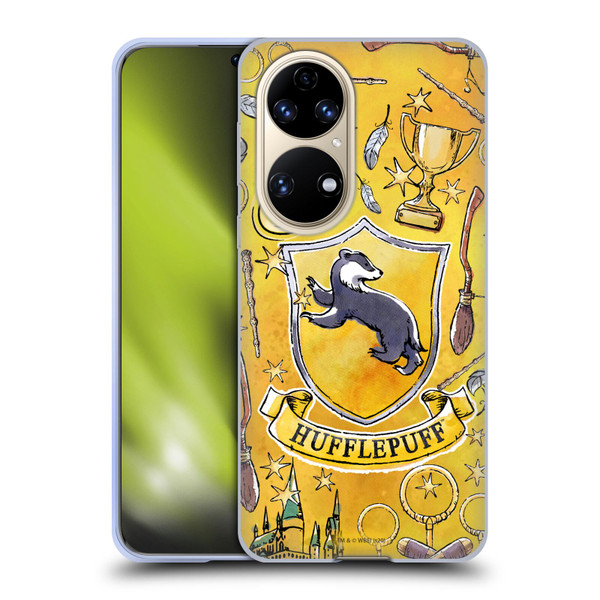 Harry Potter Deathly Hallows XIII Hufflepuff Pattern Soft Gel Case for Huawei P50