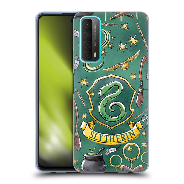 Harry Potter Deathly Hallows XIII Slytherin Pattern Soft Gel Case for Huawei P Smart (2021)