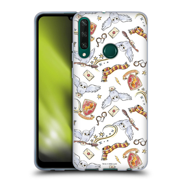 Harry Potter Deathly Hallows XIII Hedwig Owl Pattern Soft Gel Case for Huawei Y6p