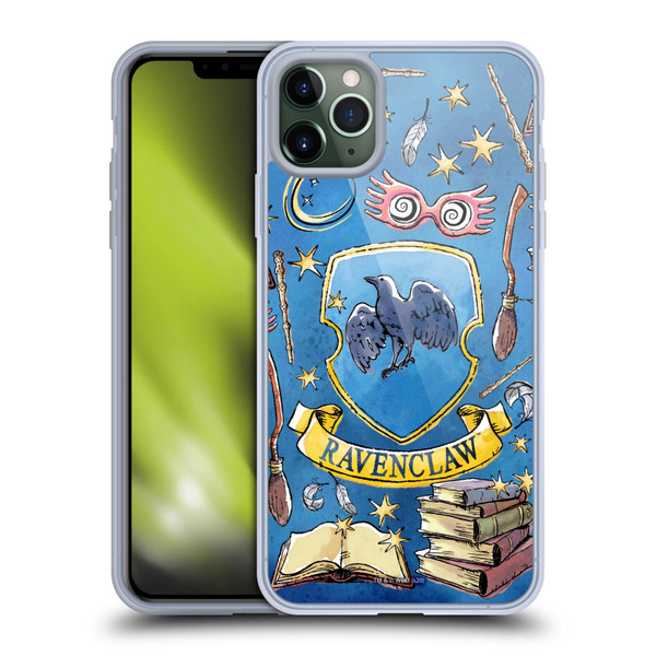 Harry Potter Deathly Hallows XIII Ravenclaw Pattern Soft Gel Case for Apple iPhone 11 Pro Max & MagSafe