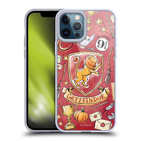 Harry Potter Deathly Hallows XIII Gryffindor Pattern Soft Gel Case for Apple iPhone 12 Pro Max & MagSafe