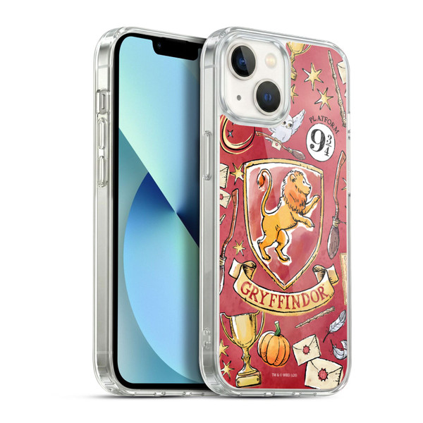 Harry Potter Deathly Hallows XIII Gryffindor Pattern Soft Gel Case for Apple iPhone 13