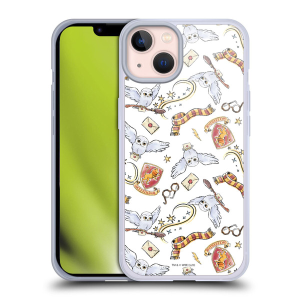 Harry Potter Deathly Hallows XIII Hedwig Owl Pattern Soft Gel Case for Apple iPhone 13