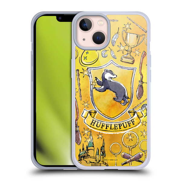 Harry Potter Deathly Hallows XIII Hufflepuff Pattern Soft Gel Case for Apple iPhone 13